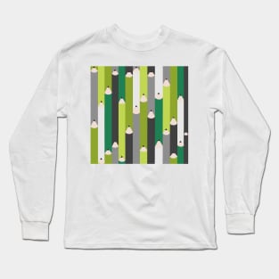 Green Pencil pattern Long Sleeve T-Shirt